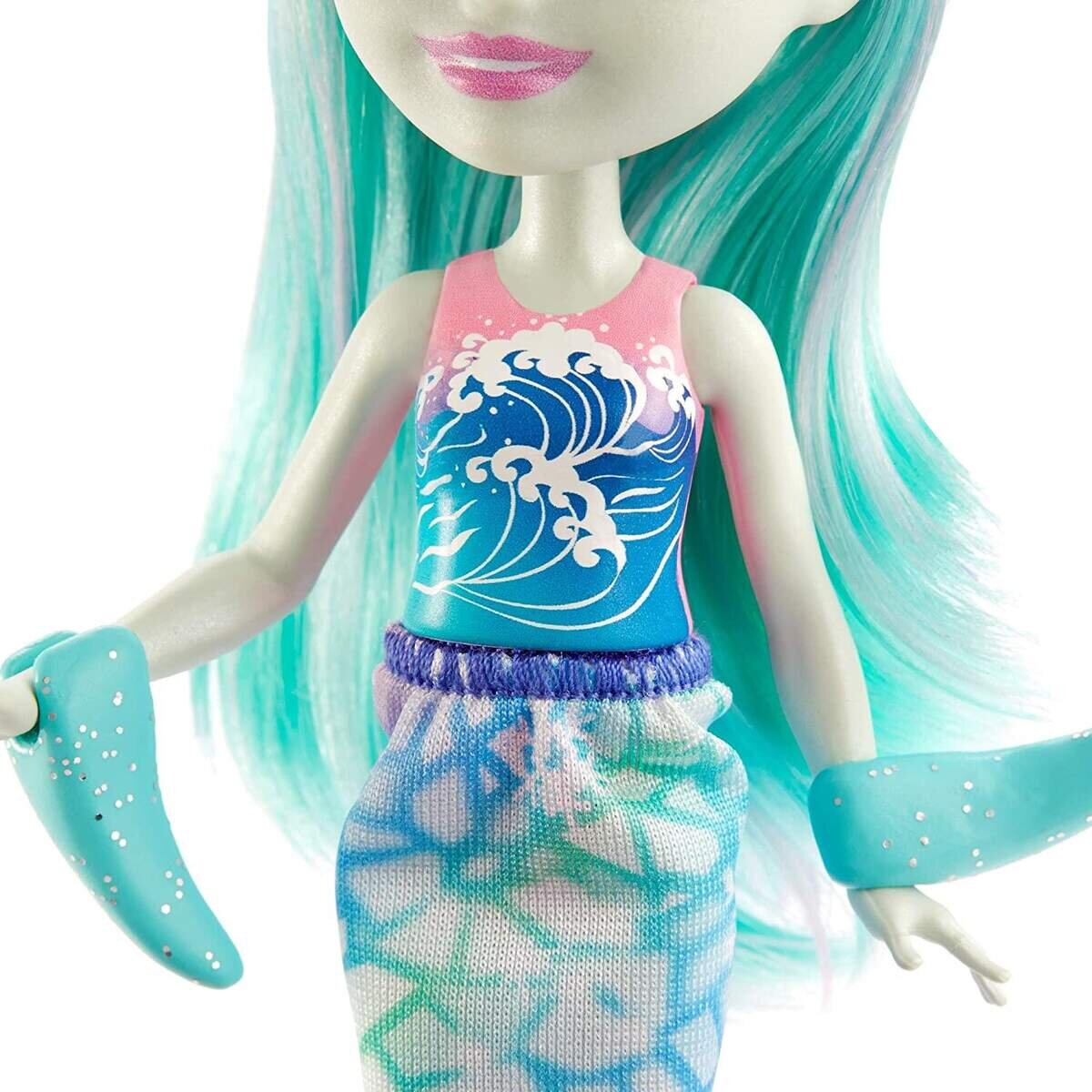 Mattel Enchantimals Naddie Narwhal Puppe (ca. 15 cm) und Tierfreundin Sword