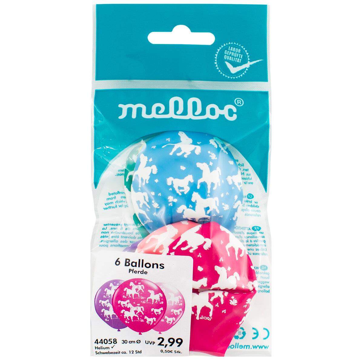 Melloc 6 Ballons Pferde