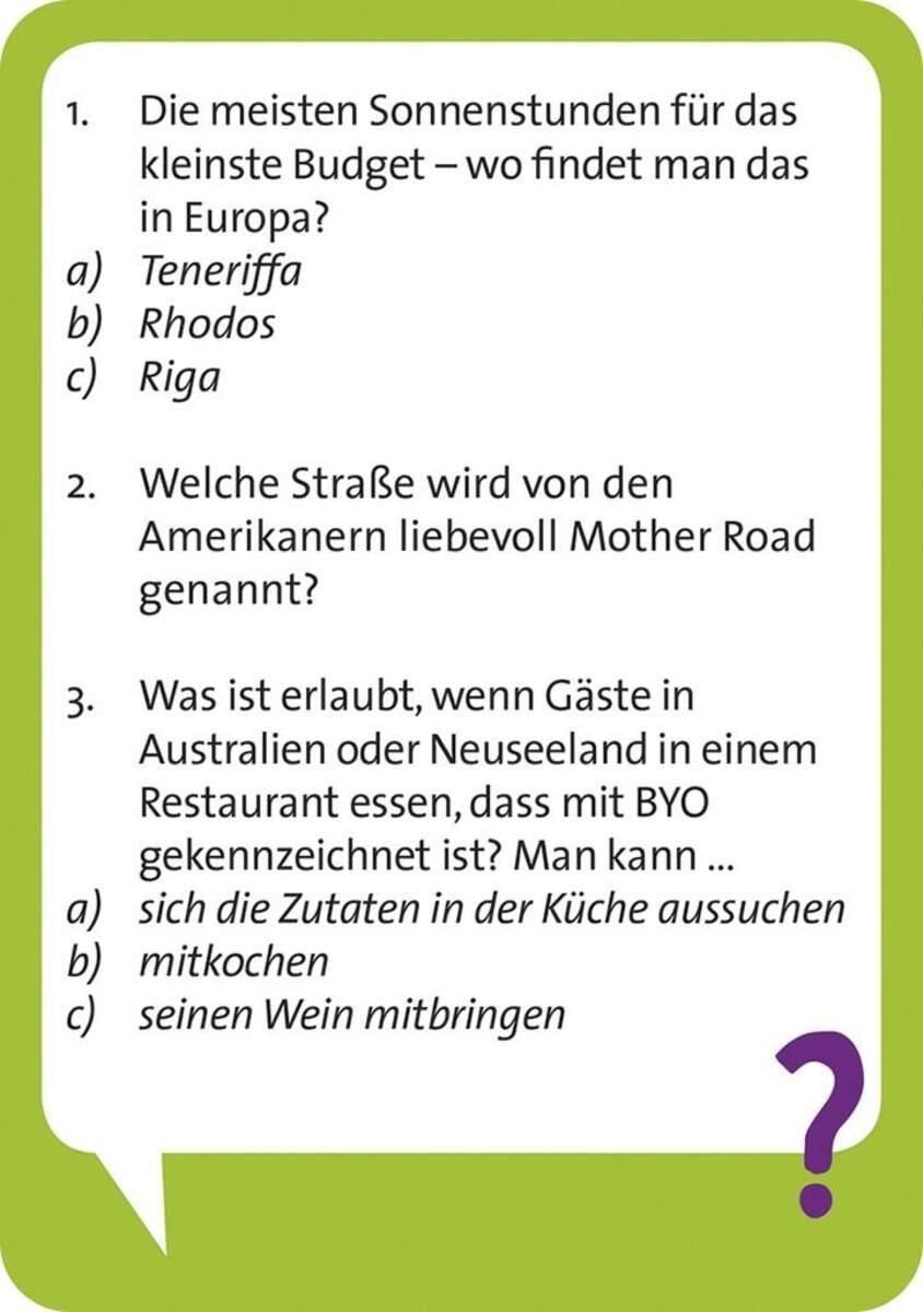 moses. Pocket Quiz Globetrotter