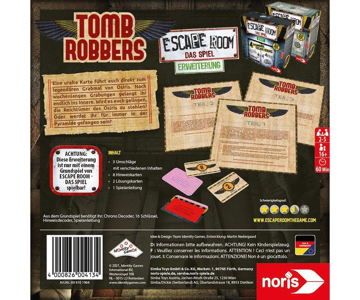 Noris Spiele Escape Room Das Spiel Tomb Robbers