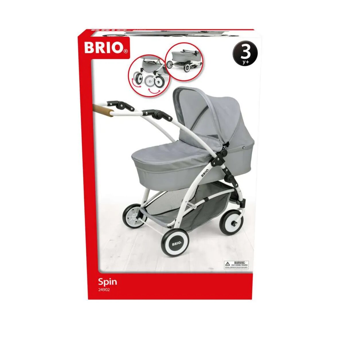 Ravensburger Puppenwagen Spin Grau mit Schwenkrädern