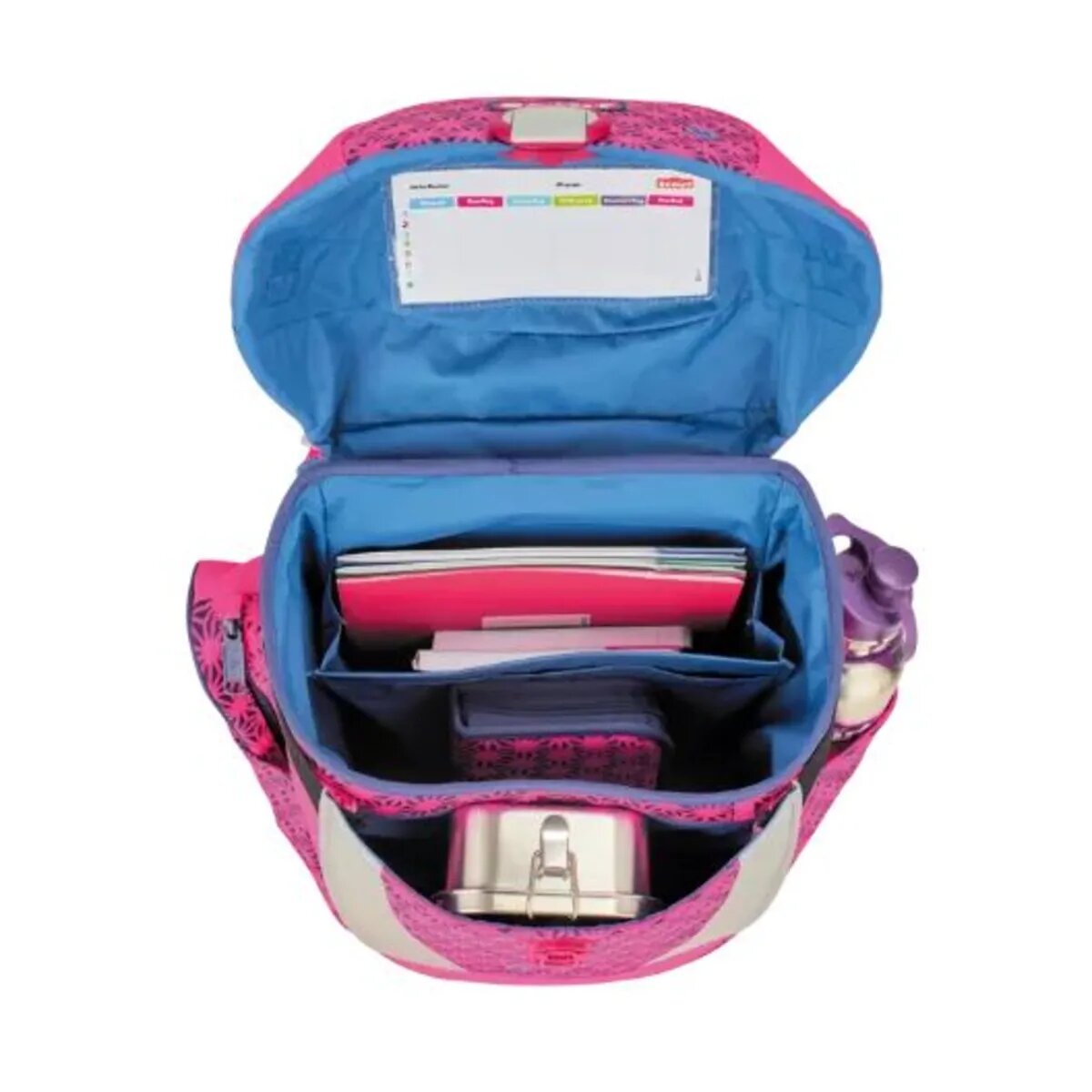 Scout Schulranzen-Set Sunny II DIN Neon Safety Pink Glow, 4-teilig