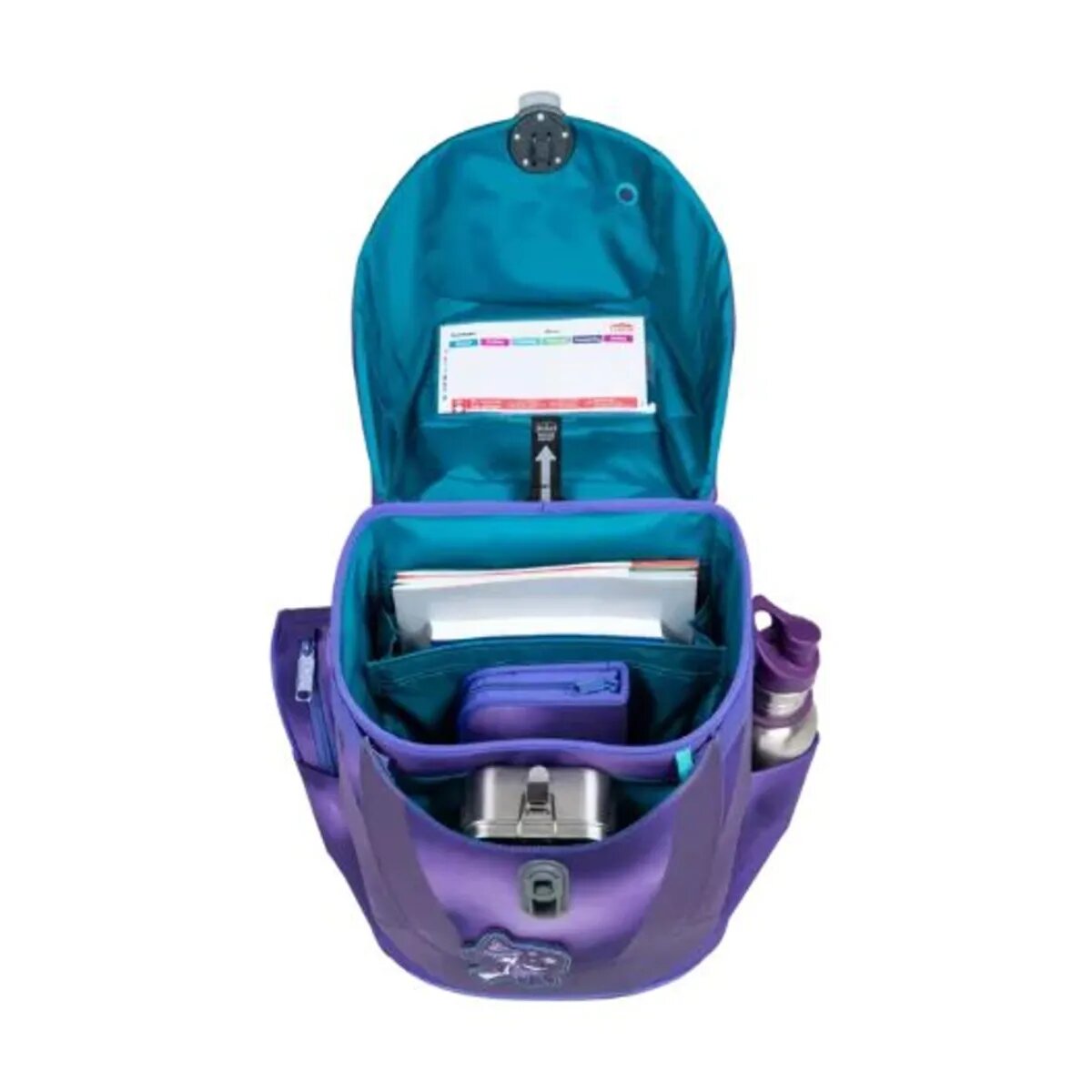 Scout Schulranzen-Set Sunny II Exklusiv Superflash Purple Magic, 4-teilig