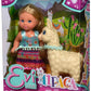 Simba Evi Love Puppe im süßen Outfit mit Alpaka und Leine, 12 cm