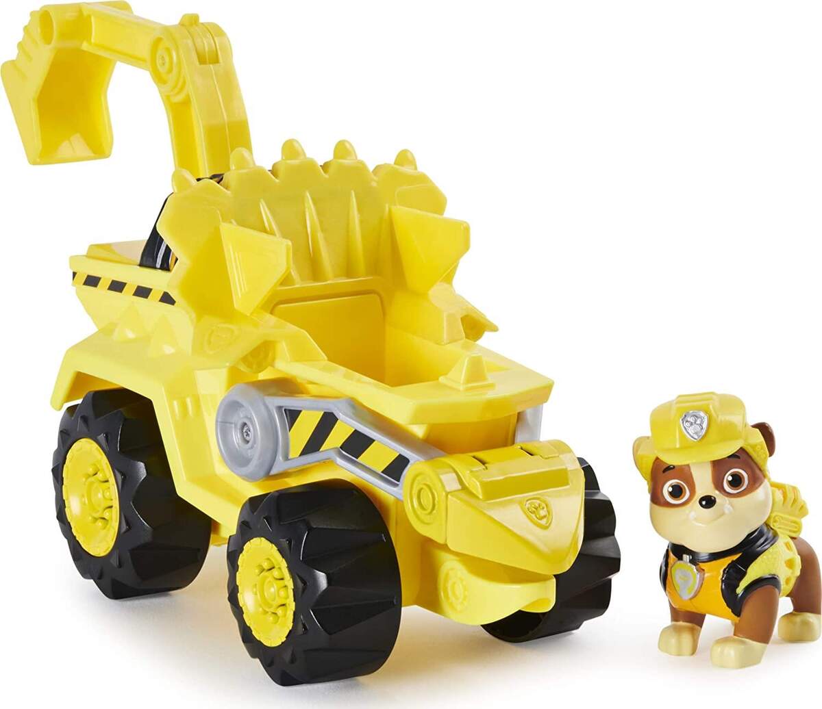 Spin Master Paw Patrol - Dino Rescue – Rubble – Set Charakter & Deluxe Fahrzeug