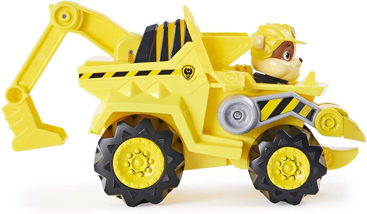 Spin Master Paw Patrol - Dino Rescue – Rubble – Set Charakter & Deluxe Fahrzeug