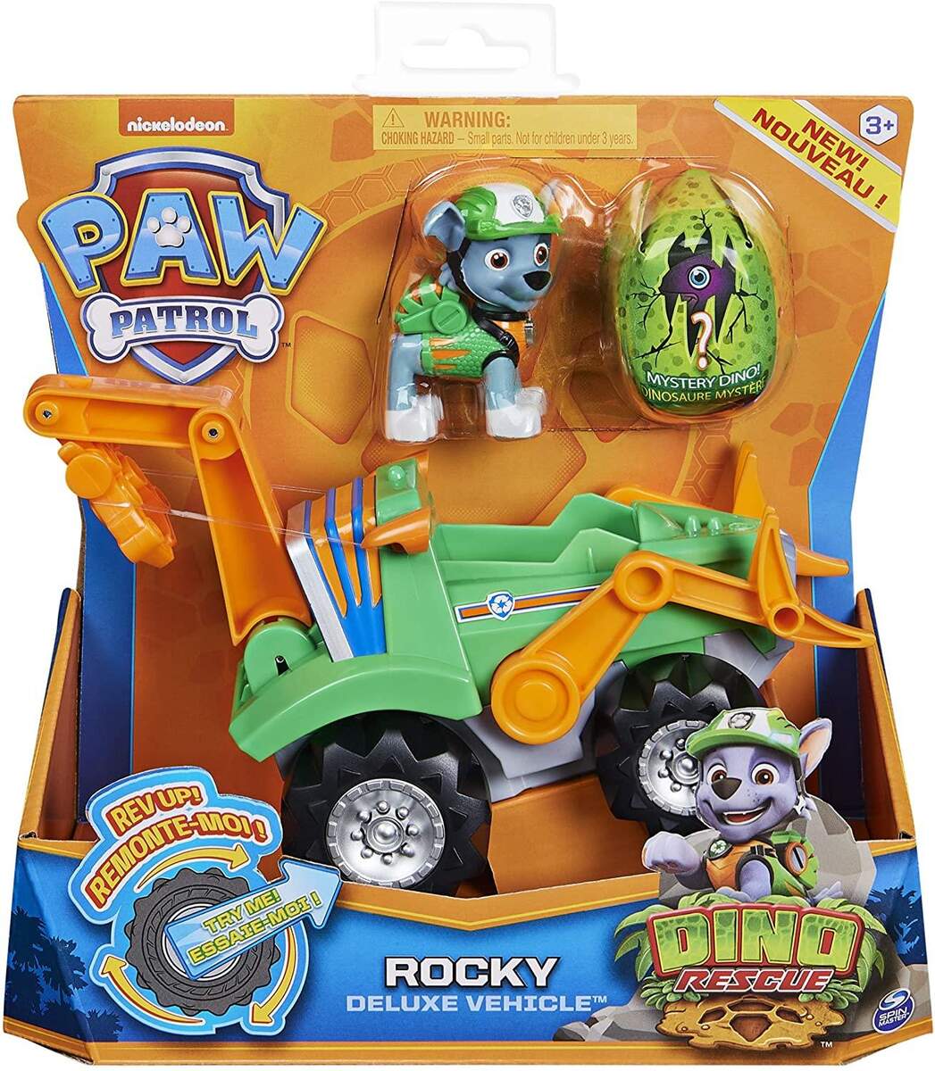 Spin Master Paw Patrol - Dino Rescue Rocky und Deluxe Fahrzeug