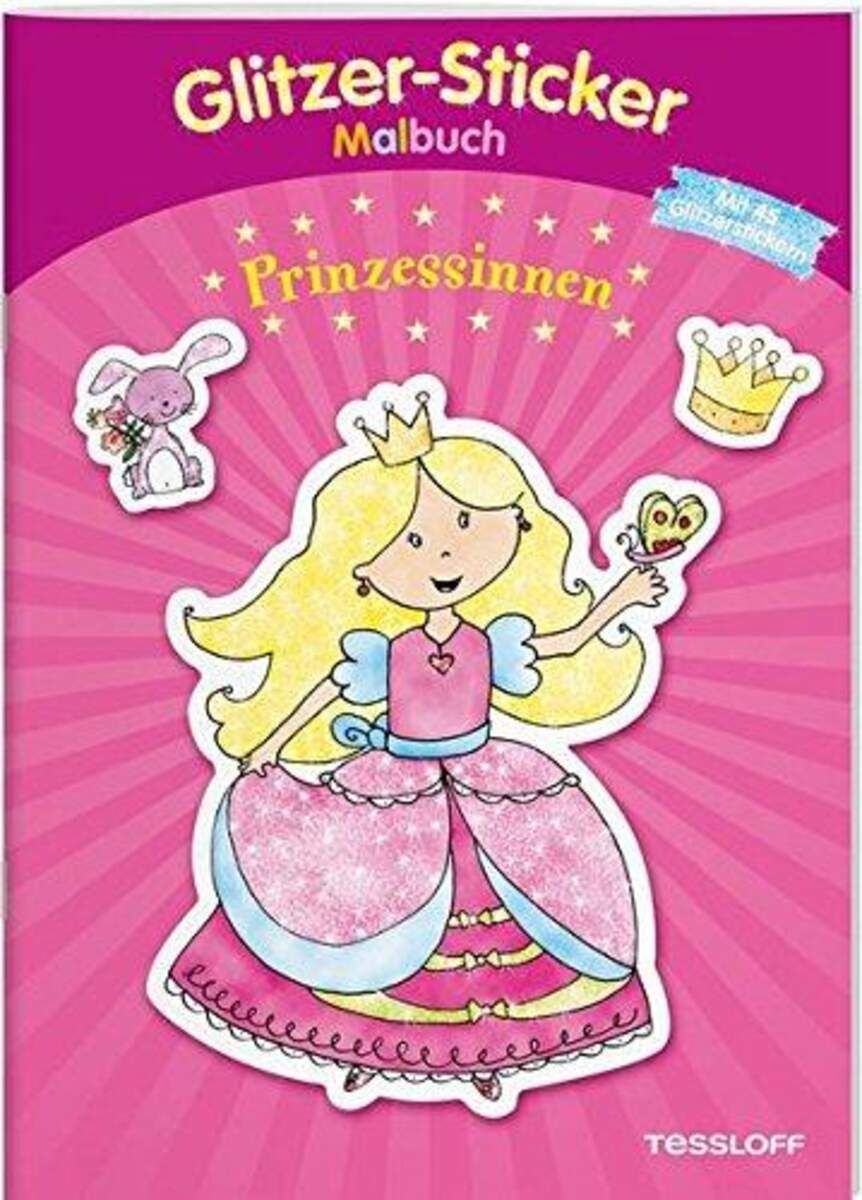 Tessloff Glitzer-Sticker-Malbuch: Mit 45 glitzernden Stickern