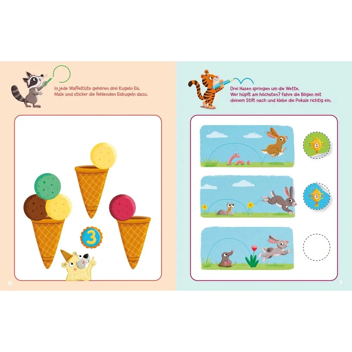 Tessloff Sticker-Rätsel für Kindergarten-Kids. Erste Zahlen