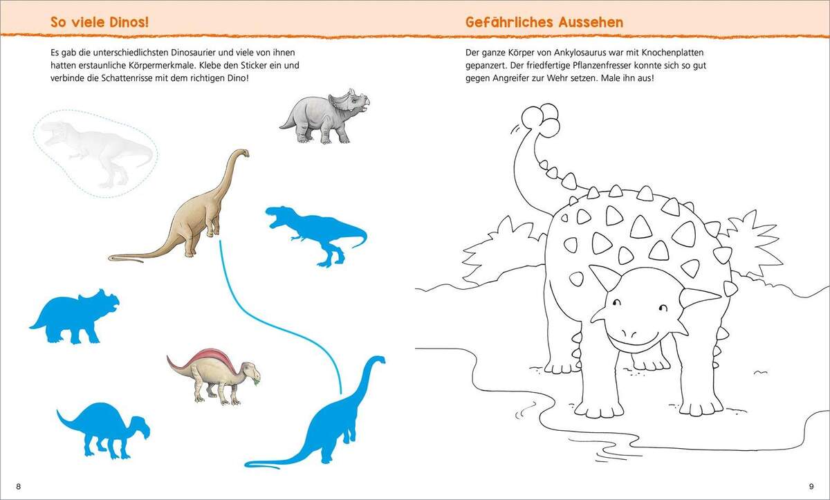 Tessloff Was ist was, Kindergarten - Malen, Rätseln und Stickern bei den Dinosauriern