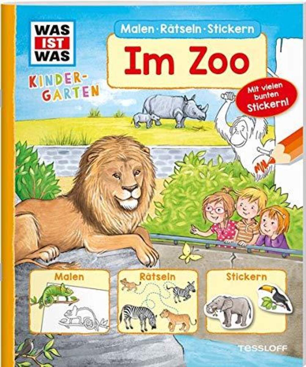 Tessloff WAS IST WAS Kindergarten - Im Zoo: Malen, Rätseln, Stickern