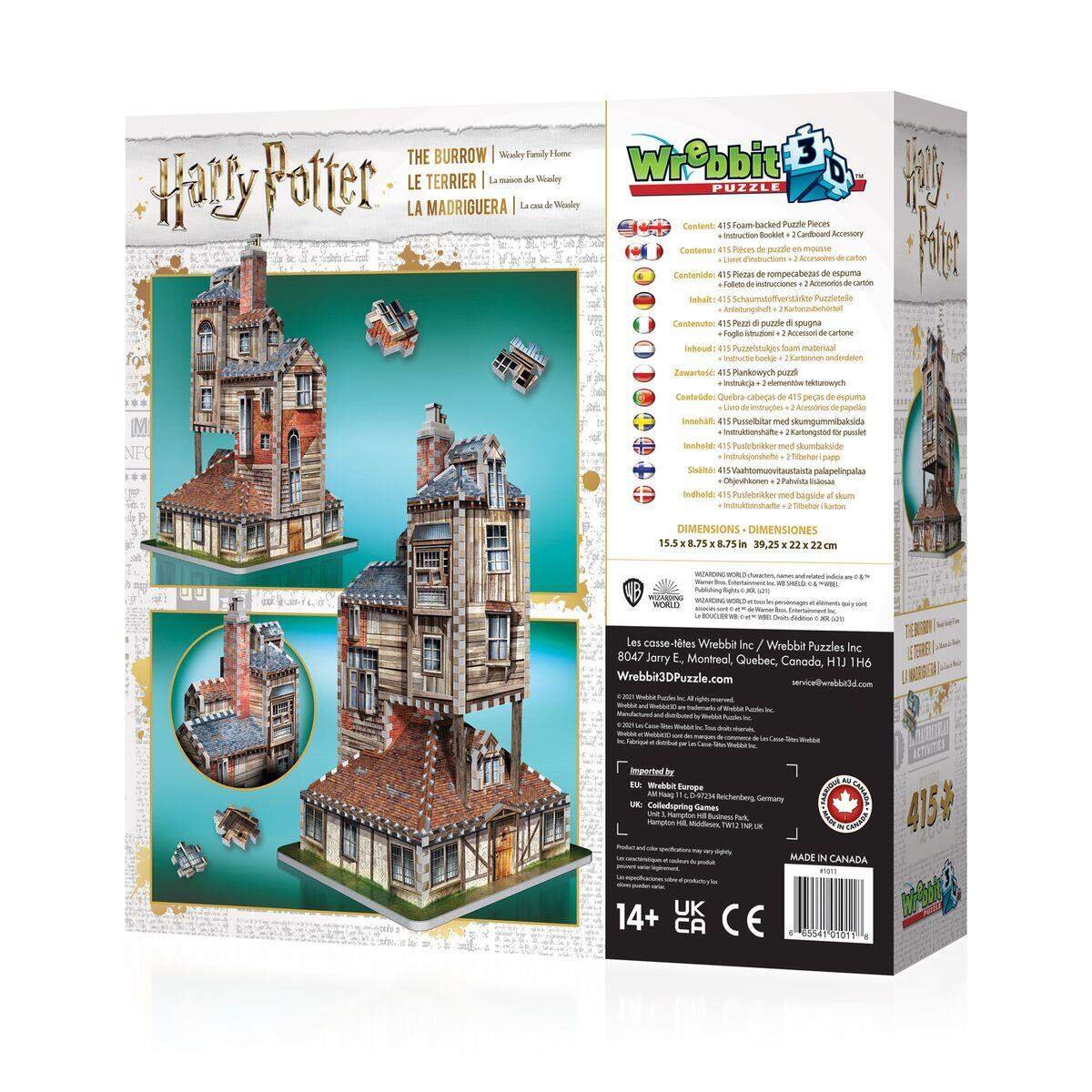 Wrebbit 3D Puzzle Harry Potter™ - Der Fuchsbau: Haus der Familie Weasley, 415 Teile